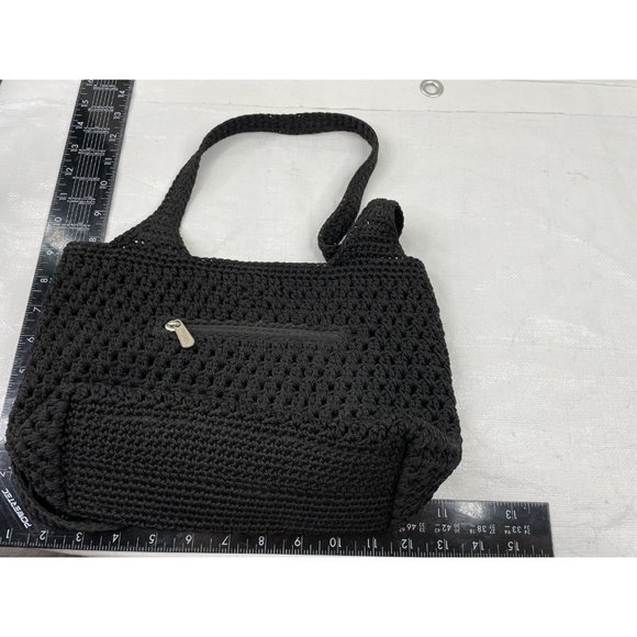 The Sak Women's Black Hand Crochet Boho Shoulder Bag Handbag Purse - Picture 6 of 6
